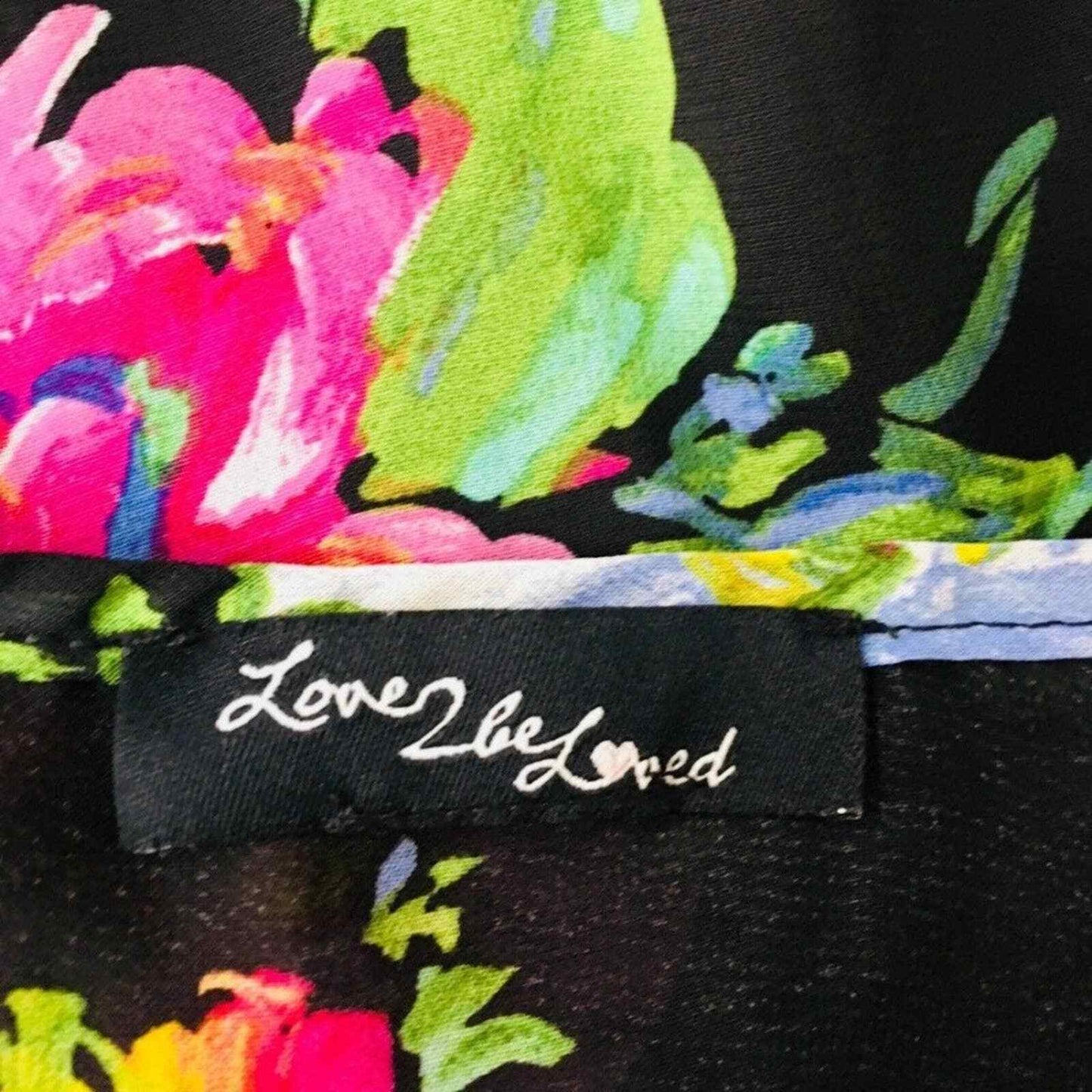 Love Live Loved Women's Size S Floral Black Blouse