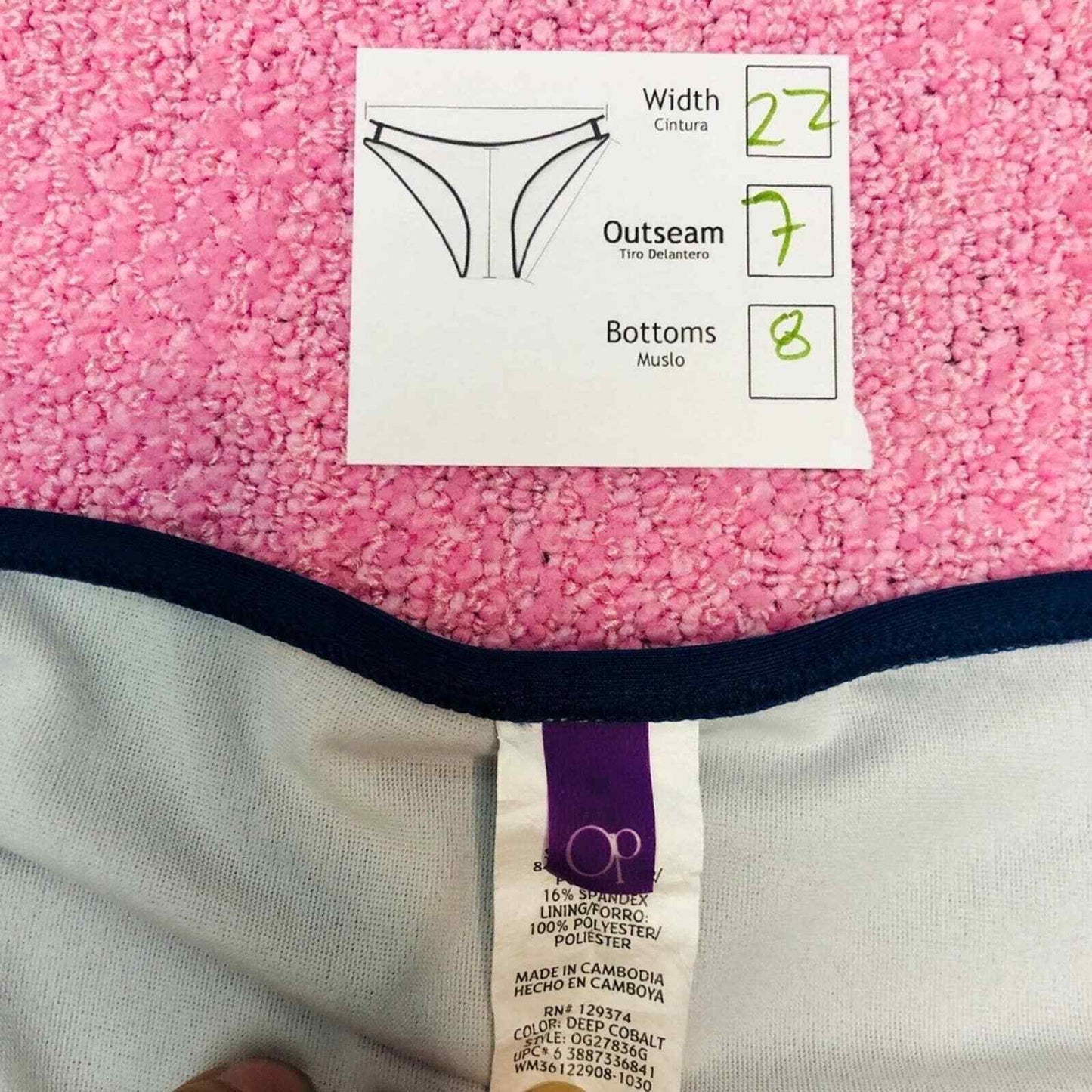 Op Deep Cobalt Women's Medium Bikini Bottom Swimsuit