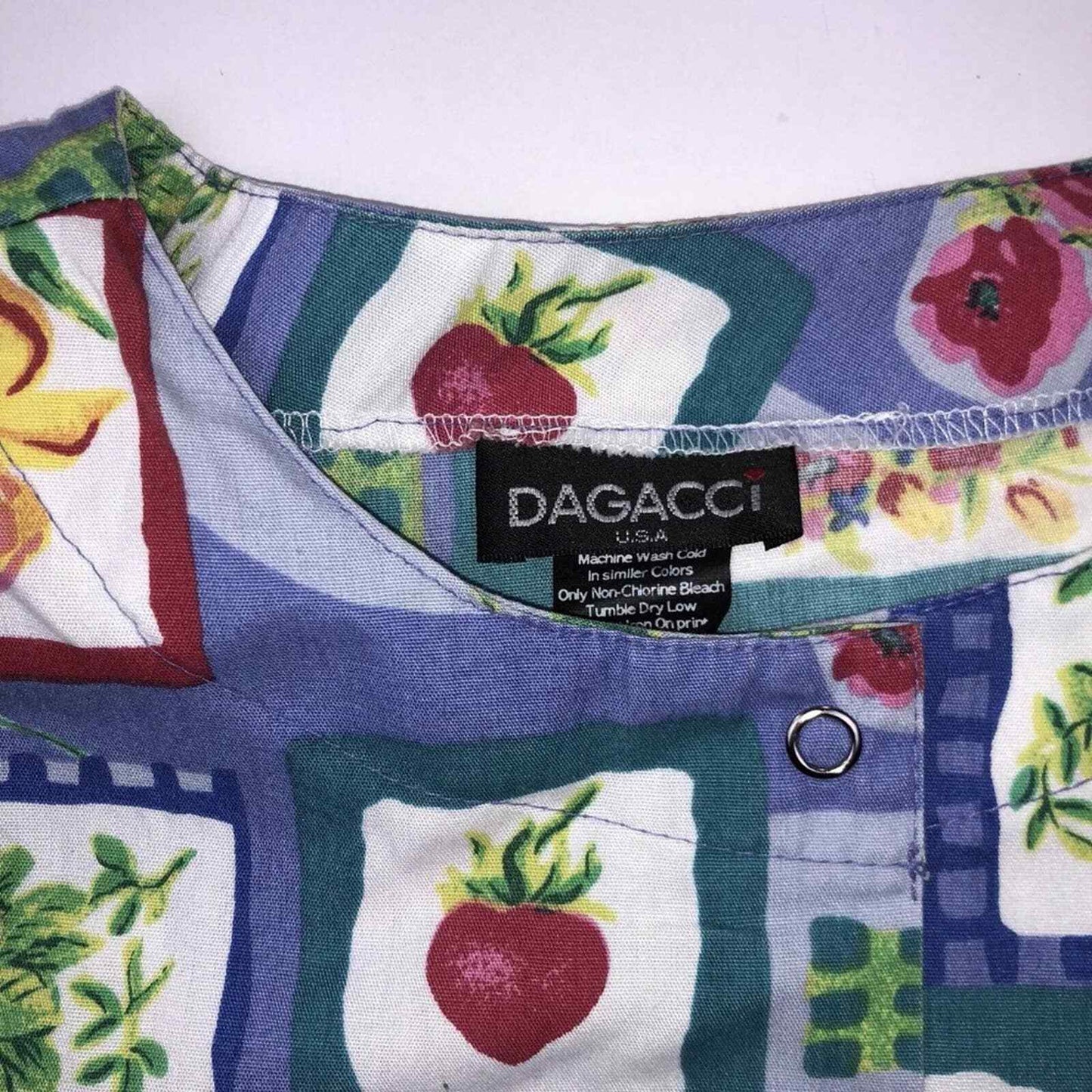 DAGACCI Women's XS Blue Floral V Neck Long Sleeve