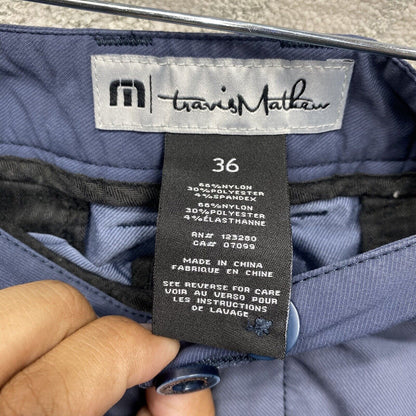 Travis Mathew Shorts Men's Size 36 Blue Loose Wide Leg Chino