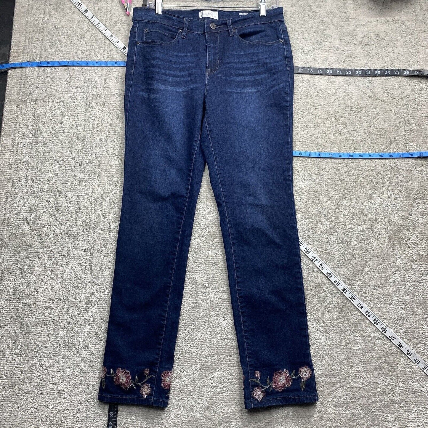 Nicole Miller Jeans Women's Size 8 Blue Slim Straight Loose