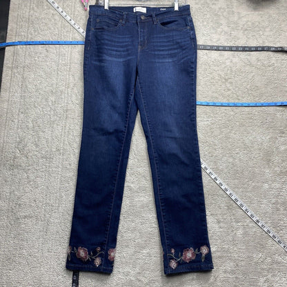 Nicole Miller Jeans Women's Size 8 Blue Slim Straight Loose