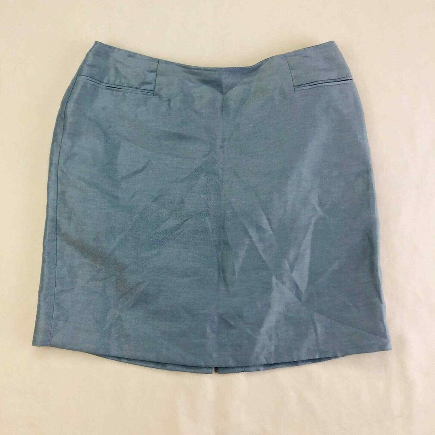 Ann Taylor Petites 10P Blue Gray Straight Skirt