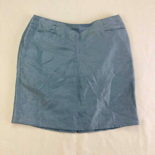 Ann Taylor Petites 10P Blue Gray Straight Skirt