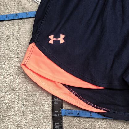 Under Armour Shorts Women's Medium Blue Mid Rise Loose Waistband WideLeg