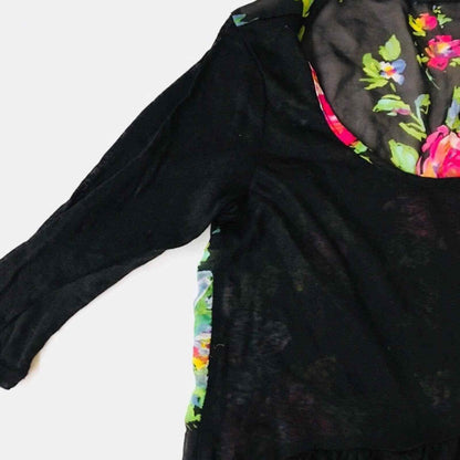 Love Live Loved Women's Size S Floral Black Blouse
