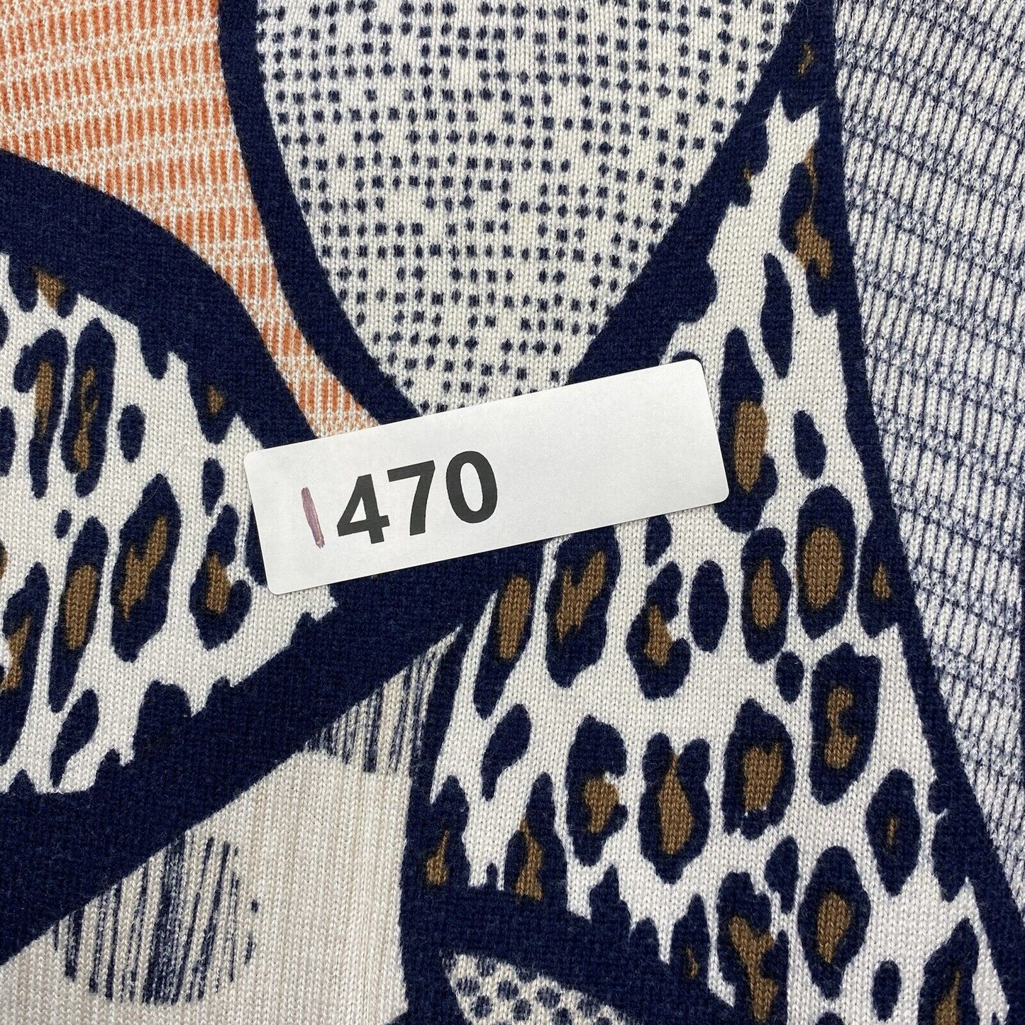 Chicos Blouse Women's Size Blue Short Sleeve Crew Neck Leopard Top