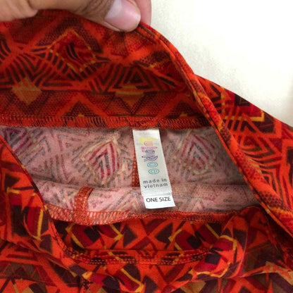 Lularoe One Size Red Graphic Leggings Pants