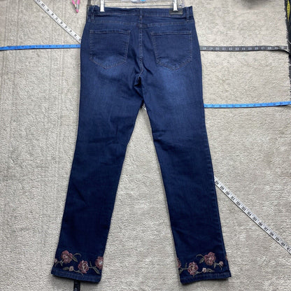 Nicole Miller Jeans Women's Size 8 Blue Slim Straight Loose