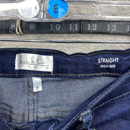 Nicole Miller Jeans Women's Size 8 Blue Slim Straight Loose