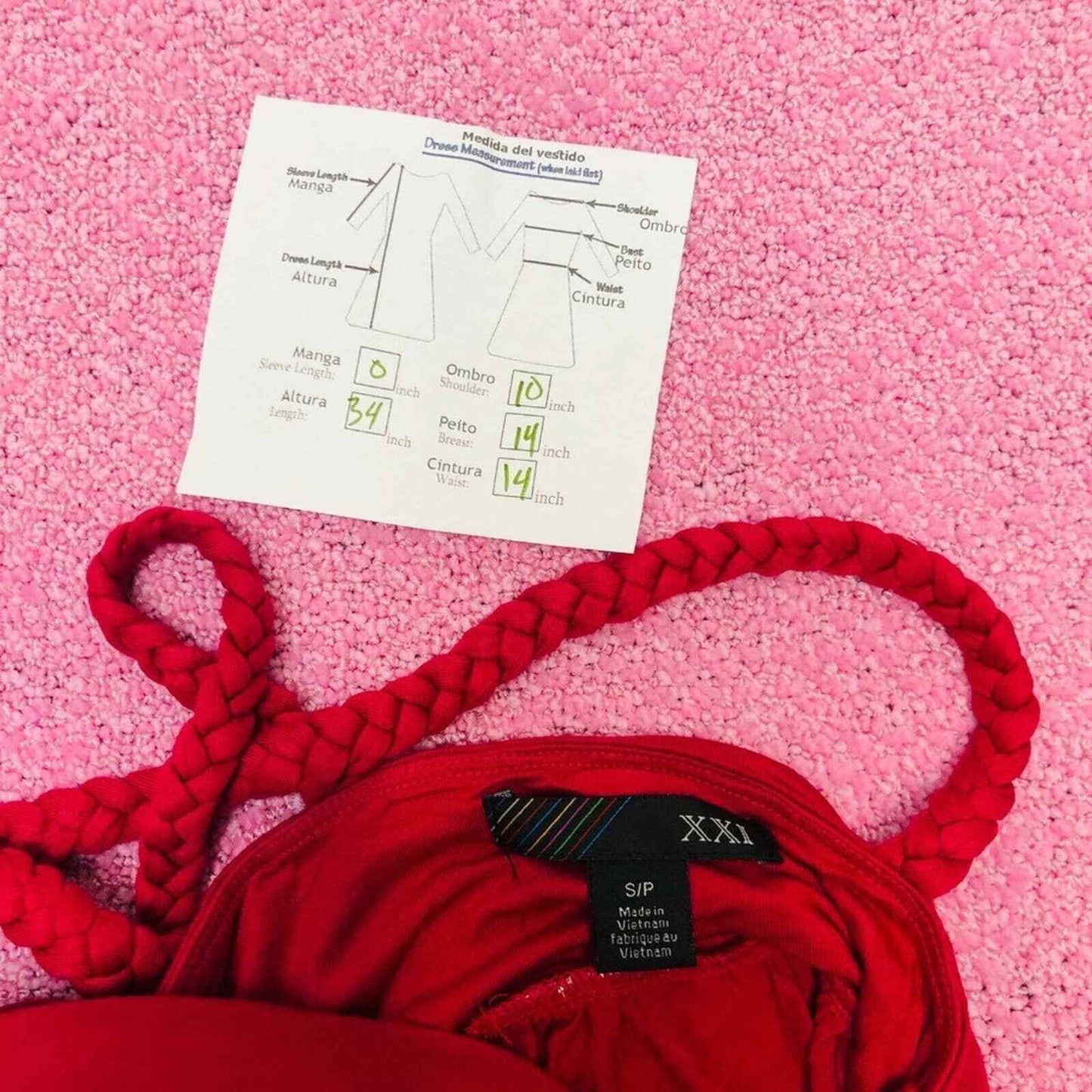 Forever 21 XXI Women's Small Red Halter Sleeveless Dress