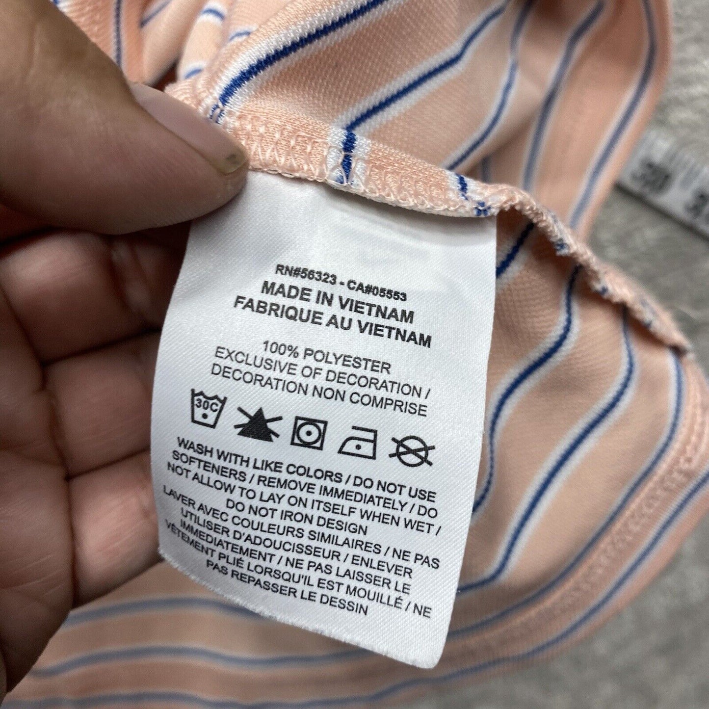 Nike Polo Shirt Mens Medium Pink Stripe Blue White Short Sleeve