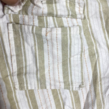 Lux Short Womens Beige Stripe Capri Waist 32