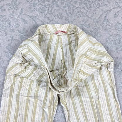 Lux Short Womens Beige Stripe Capri Waist 32