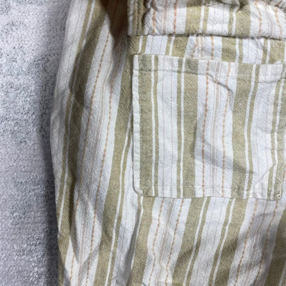 Lux Short Womens Beige Stripe Capri Waist 32