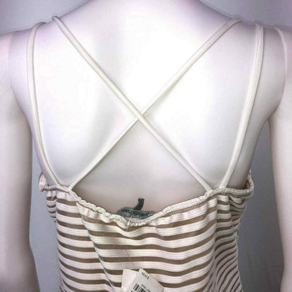 Charlotte Russe Large White Brown Bodysuit Swimsuit