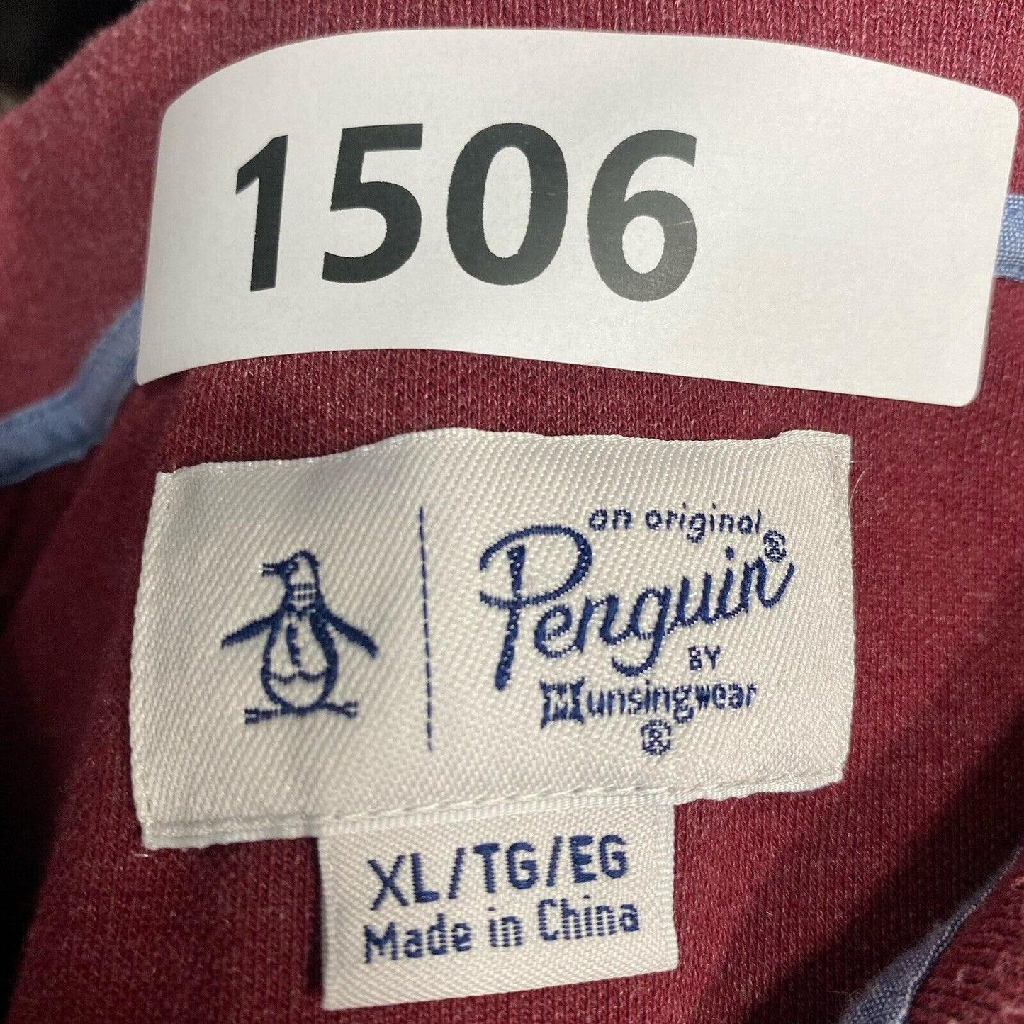 Penguin Polo Shirt Men's Extra Large Red Burgundy Short Sleeve