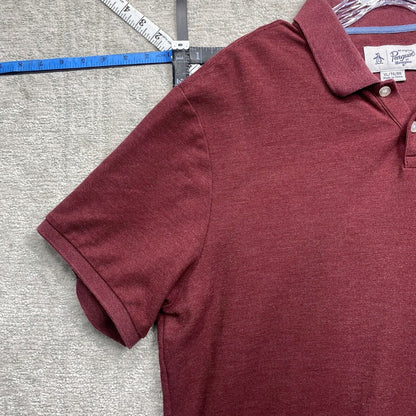 Penguin Polo Shirt Men's Extra Large Red Burgundy Short Sleeve
