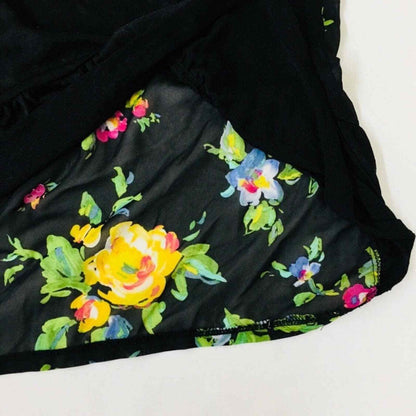 Love Live Loved Women's Size S Floral Black Blouse