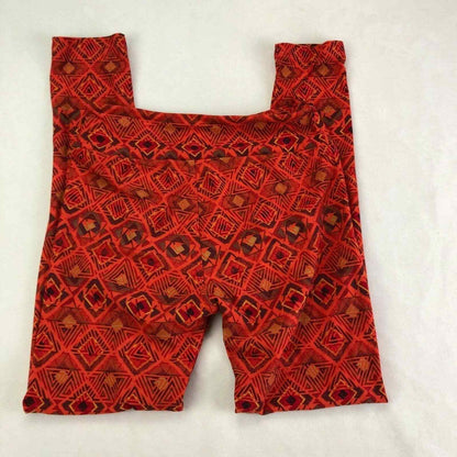 Lularoe One Size Red Graphic Leggings Pants