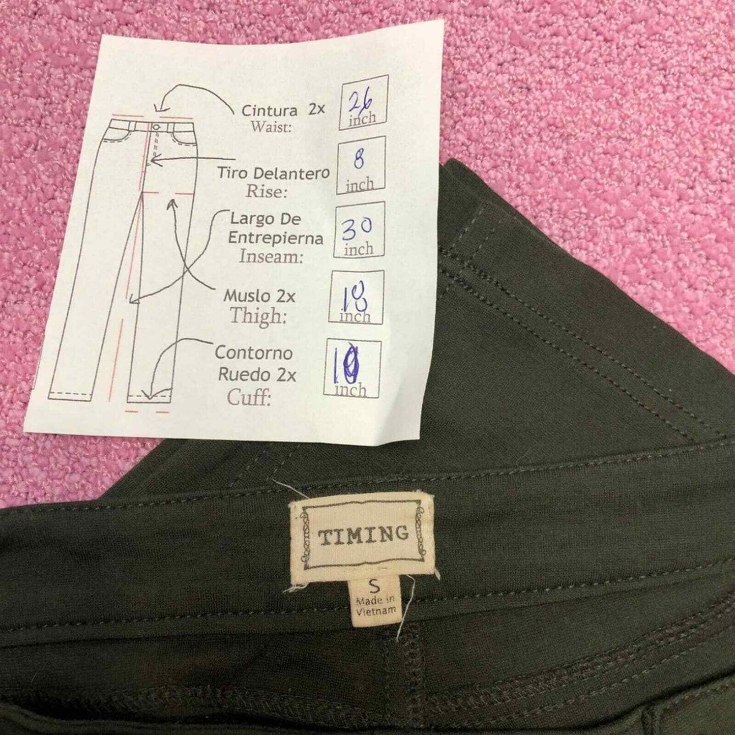 Timing Small 26W Black Straight Slim Pants