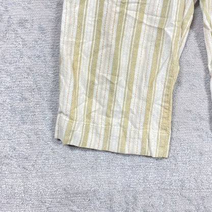 Lux Short Womens Beige Stripe Capri Waist 32
