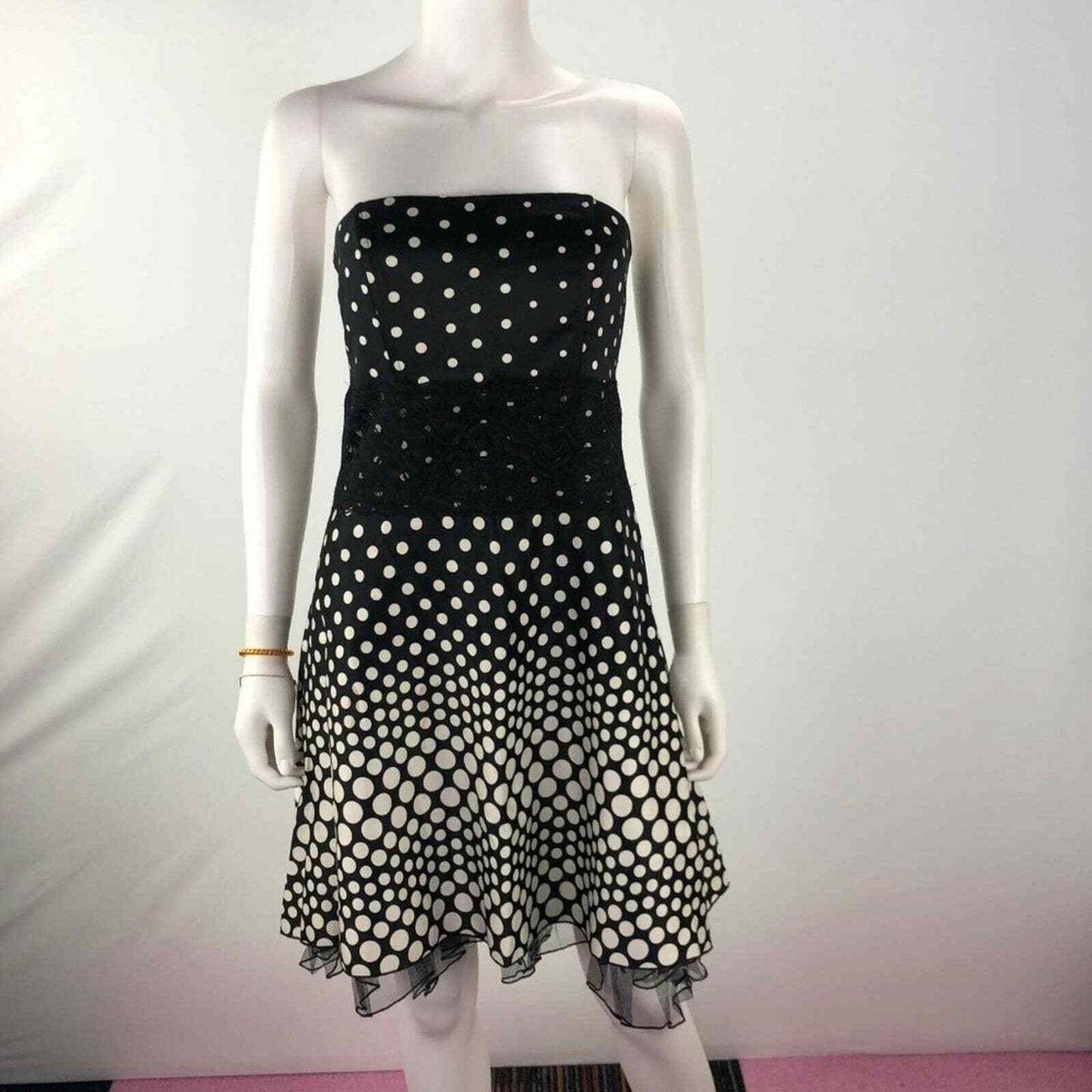 Speechless Size 9 A Line Dress Polka Dot Strapless