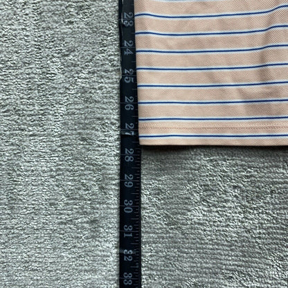 Nike Polo Shirt Mens Medium Pink Stripe Blue White Short Sleeve